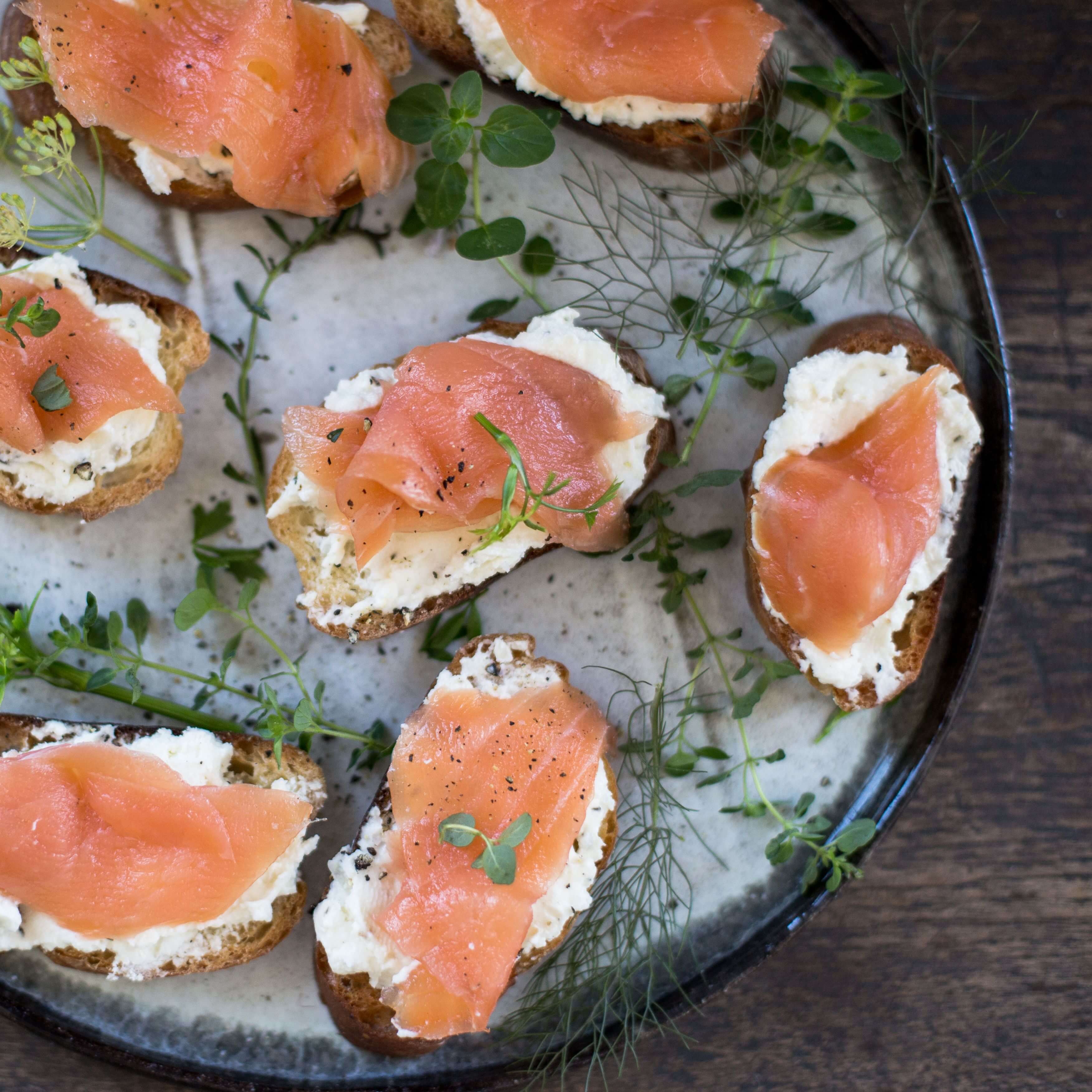 Cold Smoked Salmon with Crostini | Echo Falls Seafoods