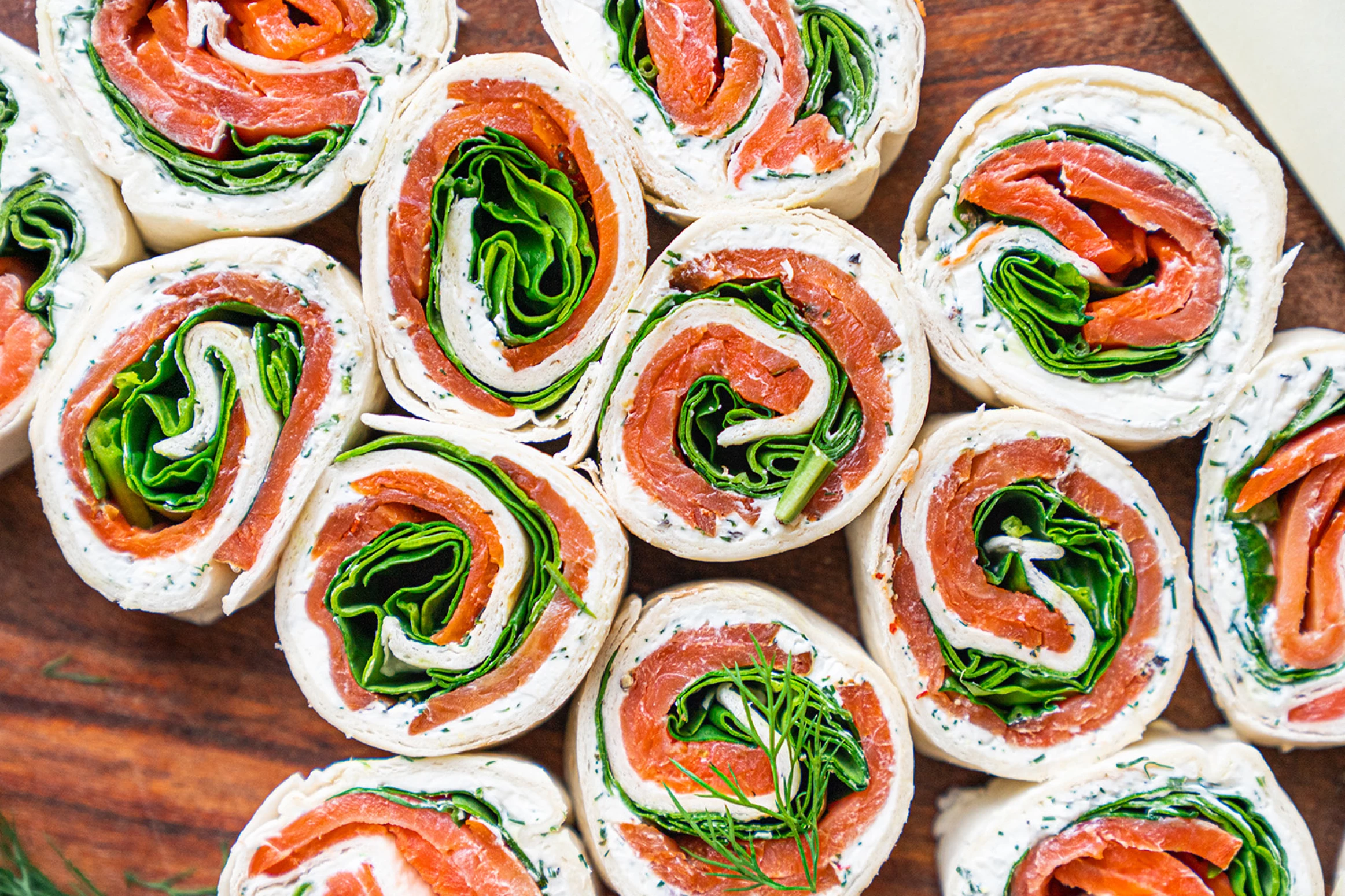 Cream Lemon Dill Smoked Salmon Pinwheels