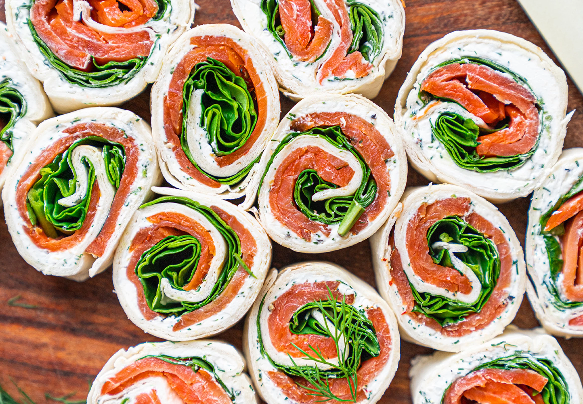 Cream Lemon Dill Smoked Salmon Pinwheels