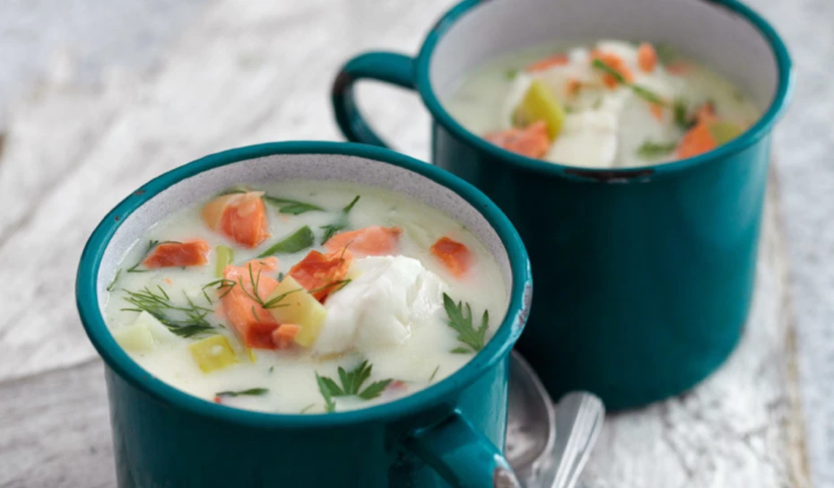 Alaska Cod and Smoked Salmon Chowder