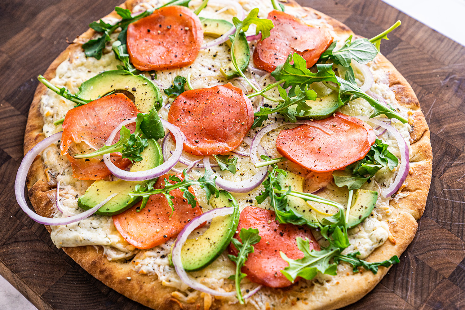 Smoked Salmon and Avocado Pizza | Echo Falls Seafoods