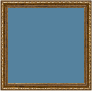 Picture frame with blue background.