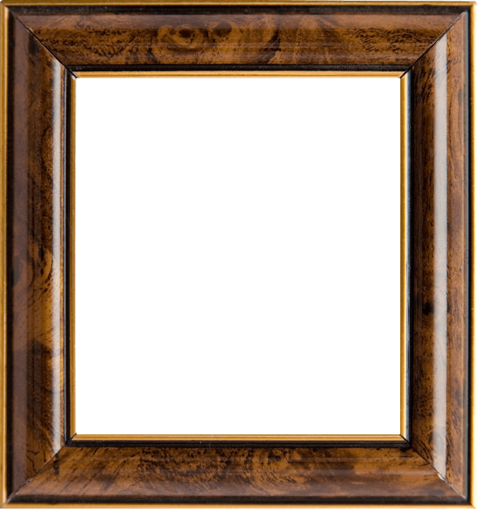Curved wood picture frame.
